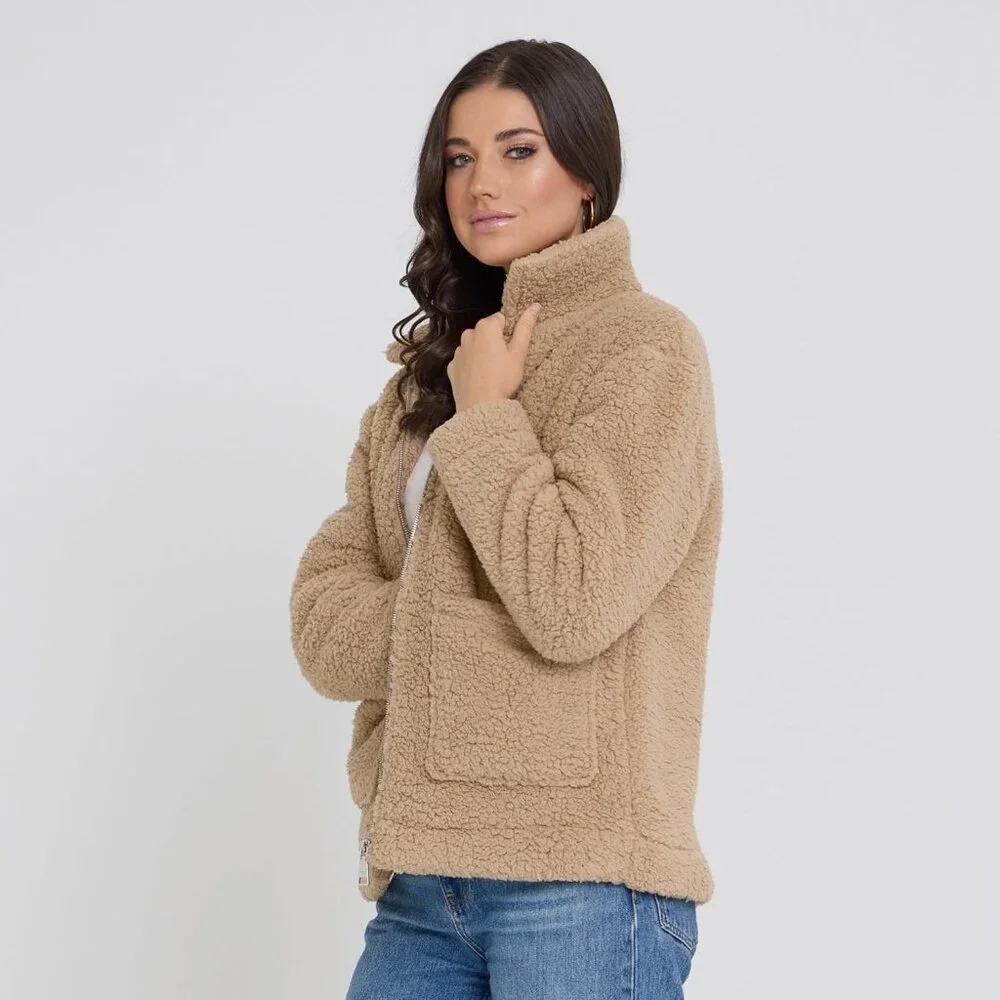 Jacket Women Sand Oversized Faux Winter Coats for Women Shearling Fleece Plus - Picture 4 of 7